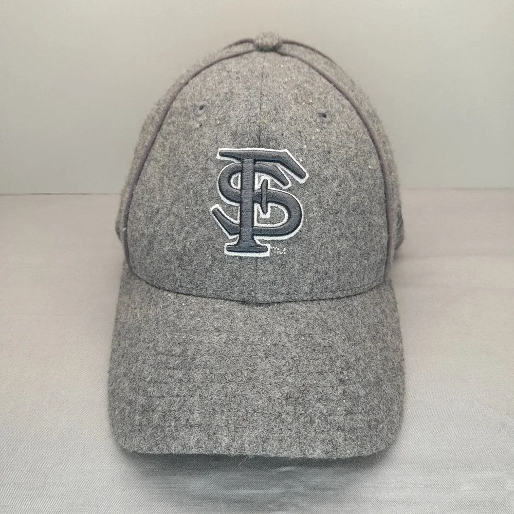Florida State University FSU‎ Seminoles Grey Wool Blend Baseball Cap Hat Mens